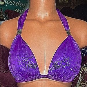 Venus metallic gold and purple two piece swimsuit